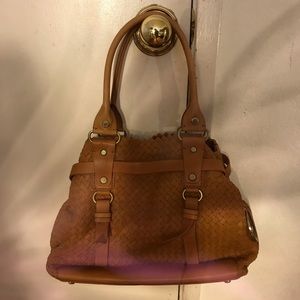 Tan woven leather bag NWOT